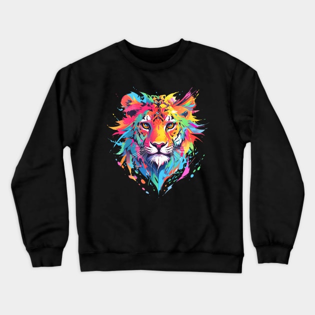 colorful tiger Crewneck Sweatshirt by dorapeterx